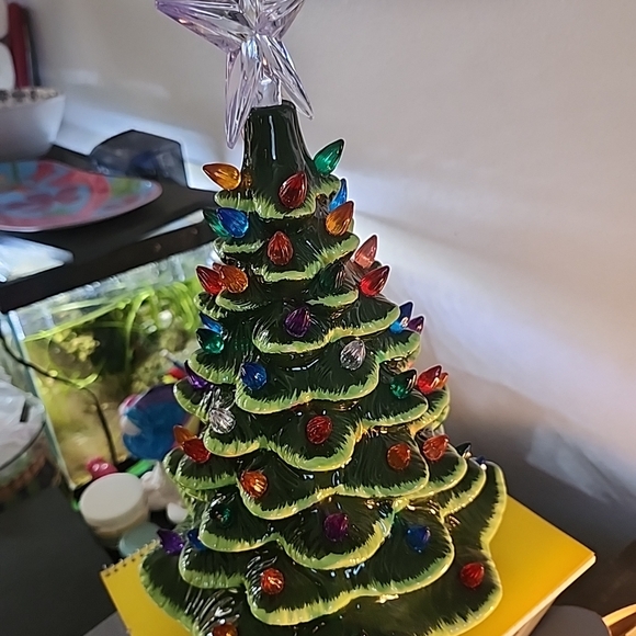 Ceramic Christmas Tree with Multicolor Lights Up Working